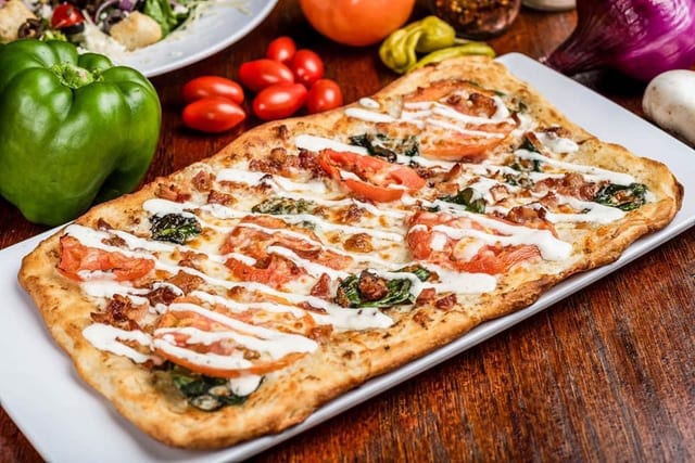 Da Bronx Buffalo Chicken Flatbread.