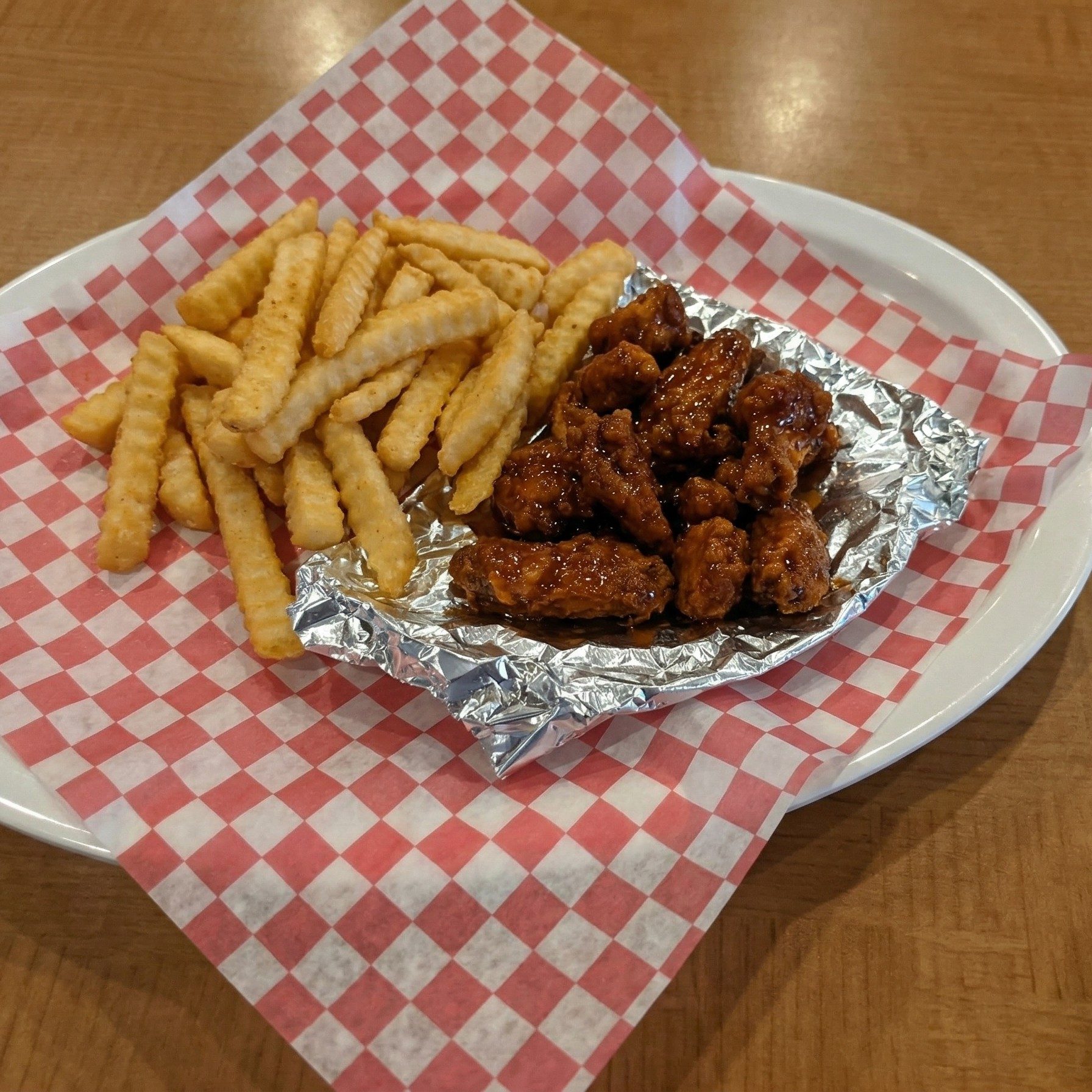 Buffalo Chicken Tenders and Fries.