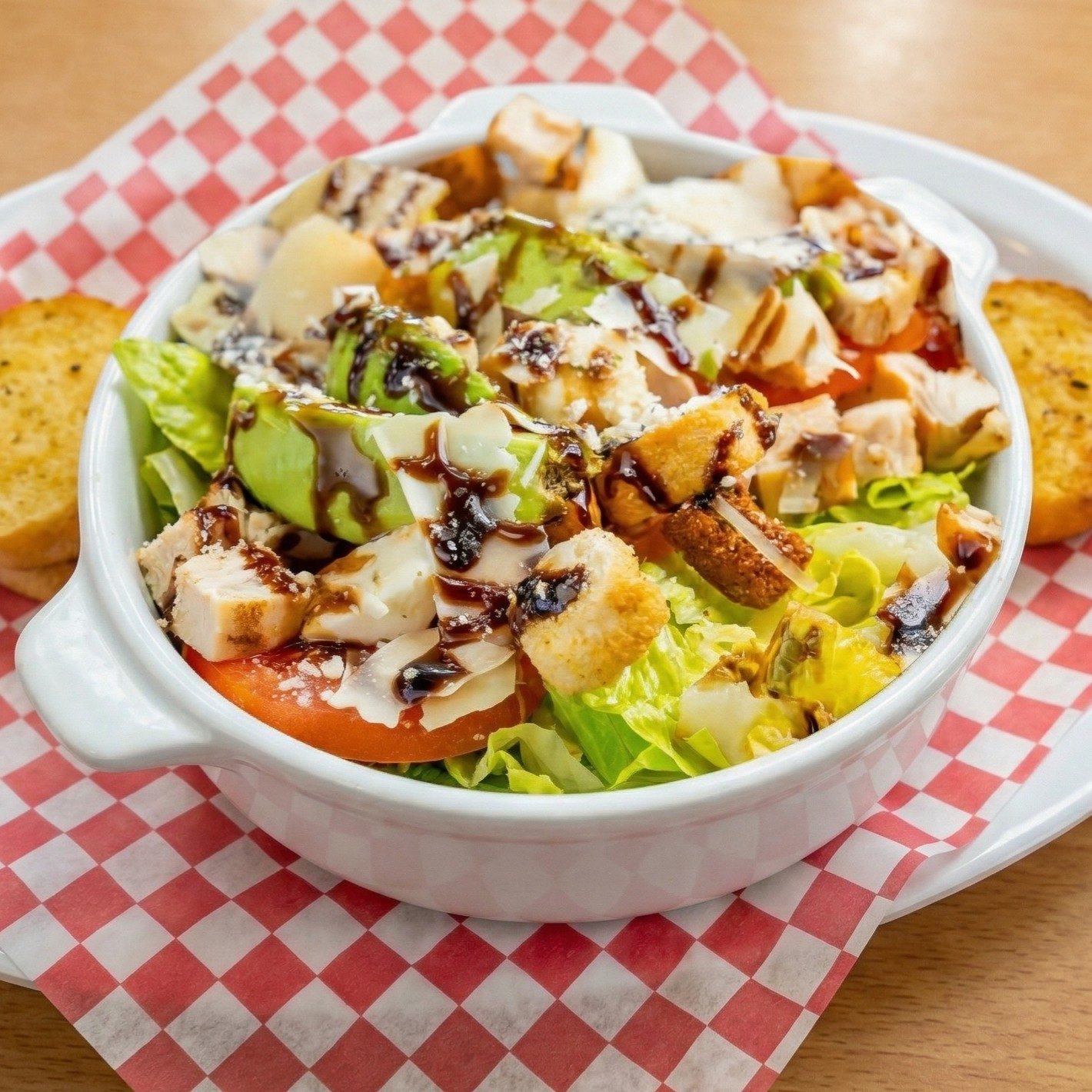 Chicken Avocado Caprese Salad.