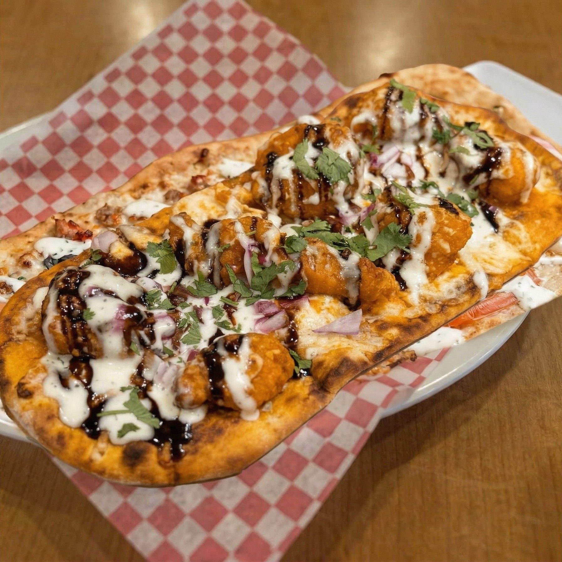Da Bronx Buffalo Chicken Flatbread.
