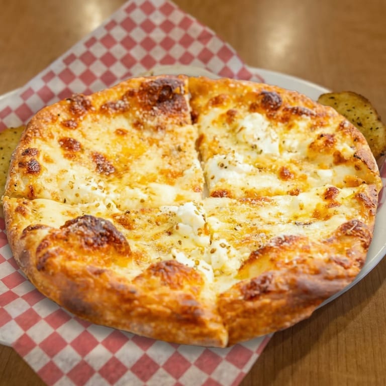 Savor our white pizza
