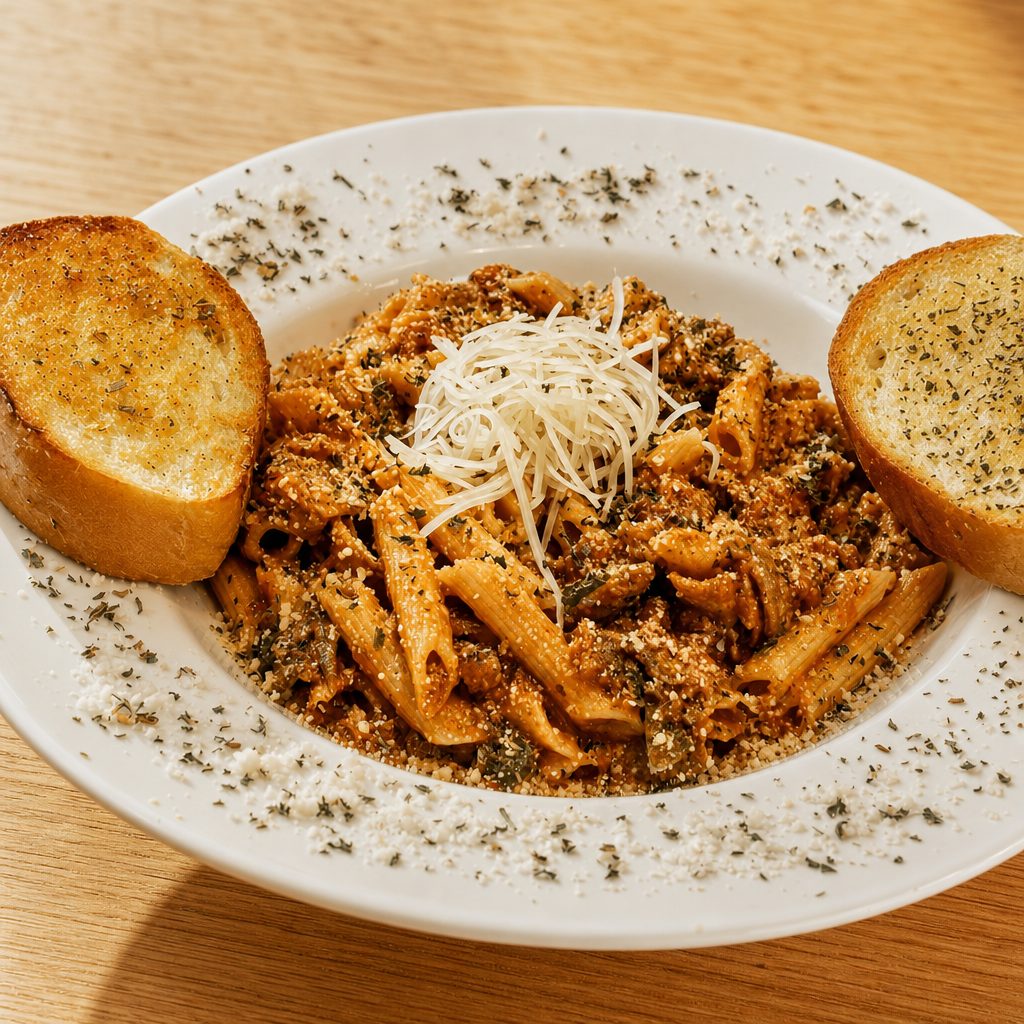 Pasta À LA Penne and Sausage.
