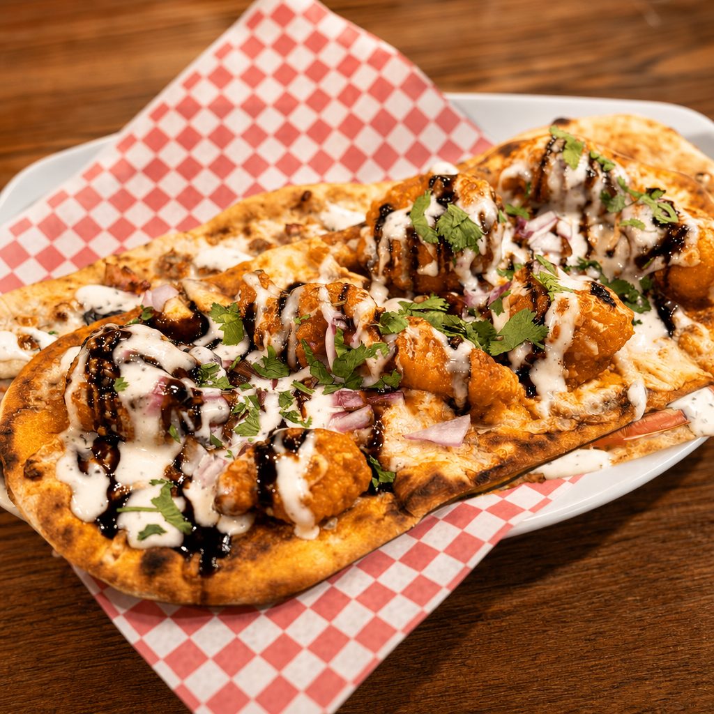 Da Bronx Buffalo Chicken Flatbread.