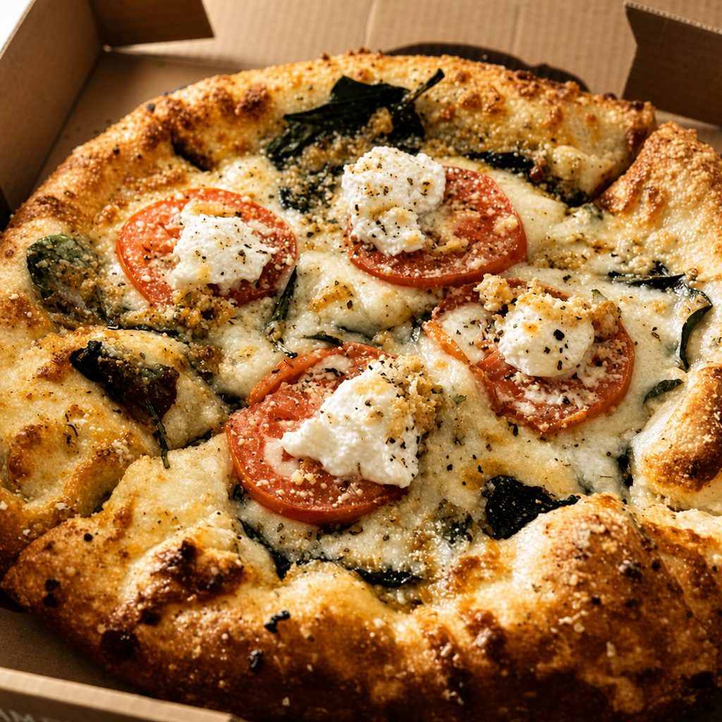 White Margherita Pizza.